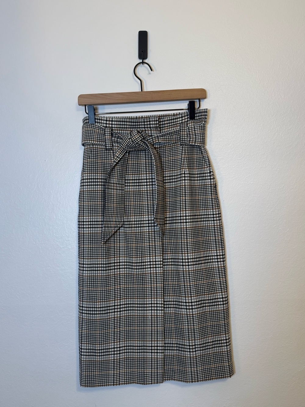 Marella Belted‎ Wool Blend Midi Button Down Skirt